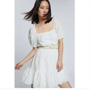 & Other Stories Off the Shoulder White Eyelet Dress - women's 10